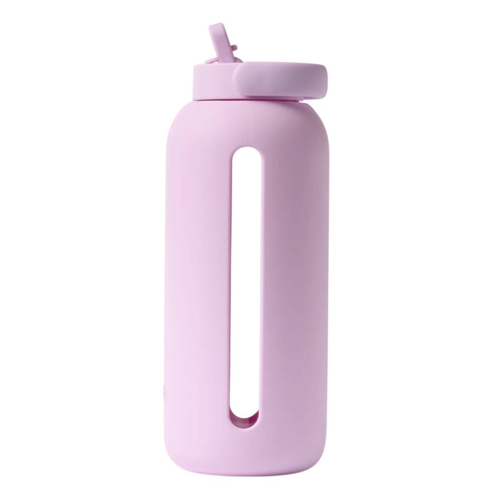 NEW Bink Big Bottle Flip Cap 36oz Borosilicate Glass Water Bottle, Pink